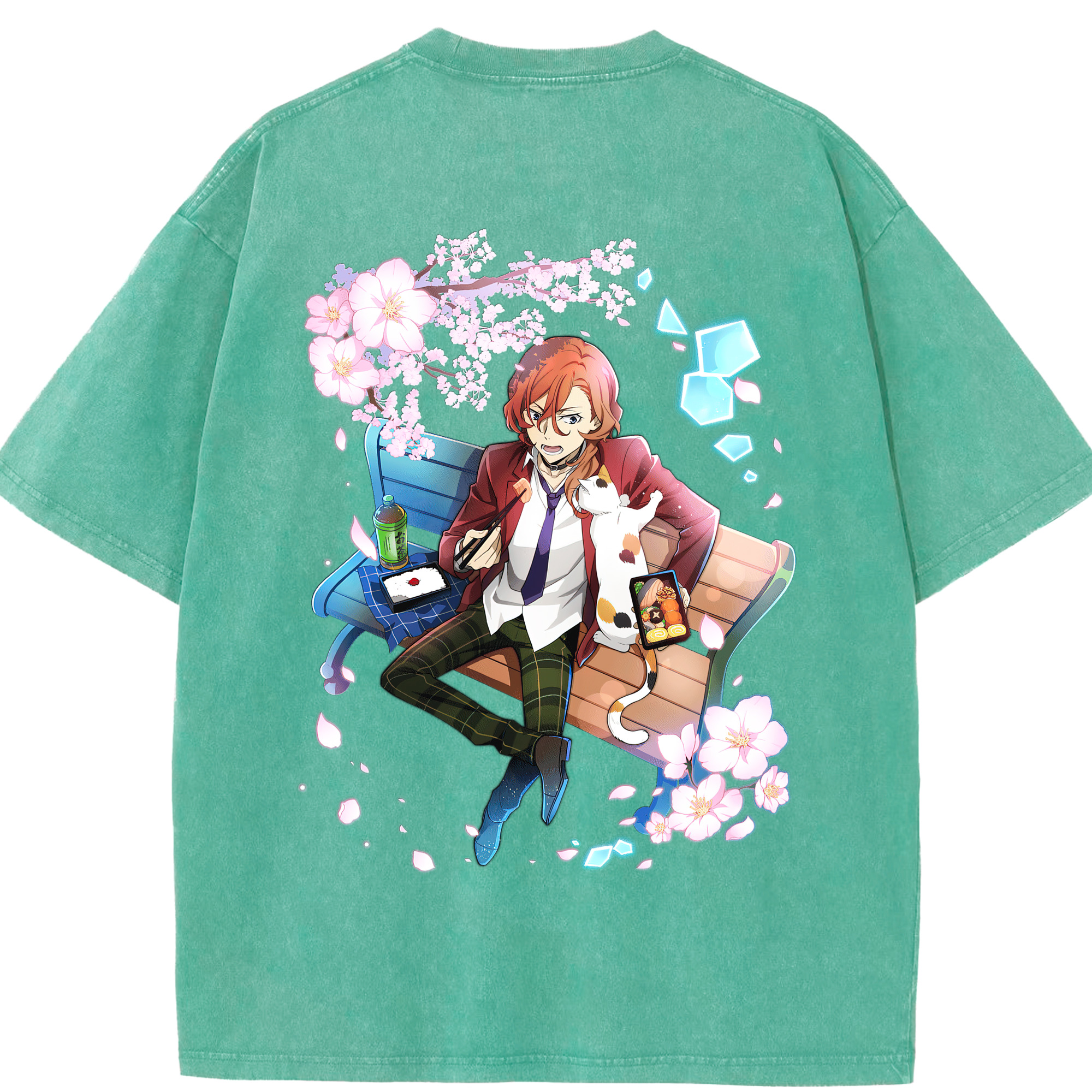 （画像用） 文豪ストレイドッグス Bungo Stray Dogs 綿100% ヴィンテージ風 半袖Tシャツ（背面プリント）